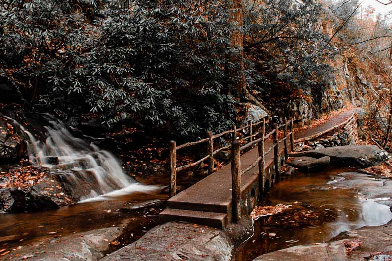 Instagram Locations in Gatlinburg the bridge is wooden and perfect for photos