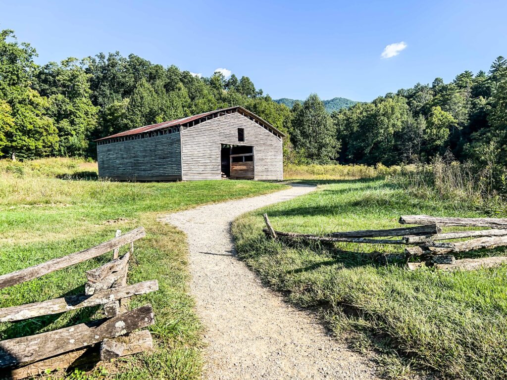 Cades Cove Barn Overlooking The Mountains