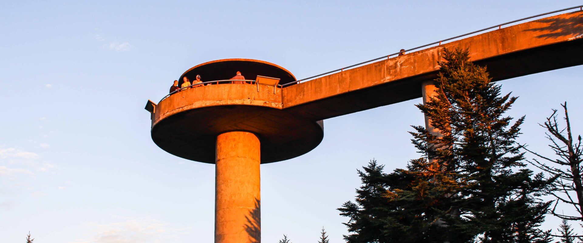Clingmans Dome Sunset Casting Over The Observation Tower