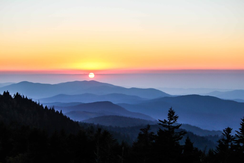 Sun Down Over The Mountains In GSMNP