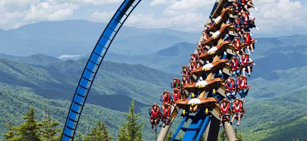 One of the many rollercoasters at Dollywood