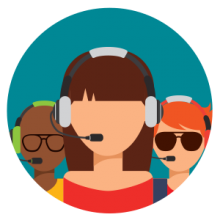 Icon graphic: call center representative