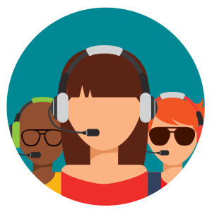 Icon graphic: call center representative
